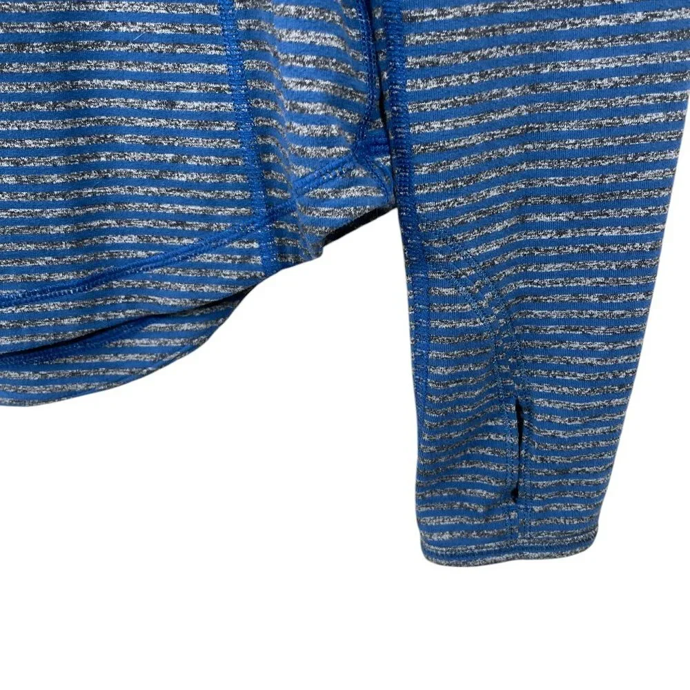 Lululemon Run: Ice Queen Size 6 Long‎ Sleeve Slope Stripe Limitless Blue Top
